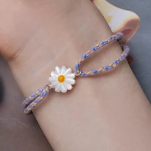 Bransoletka z kwiatem margerytki w stylu Pandora - SCB250