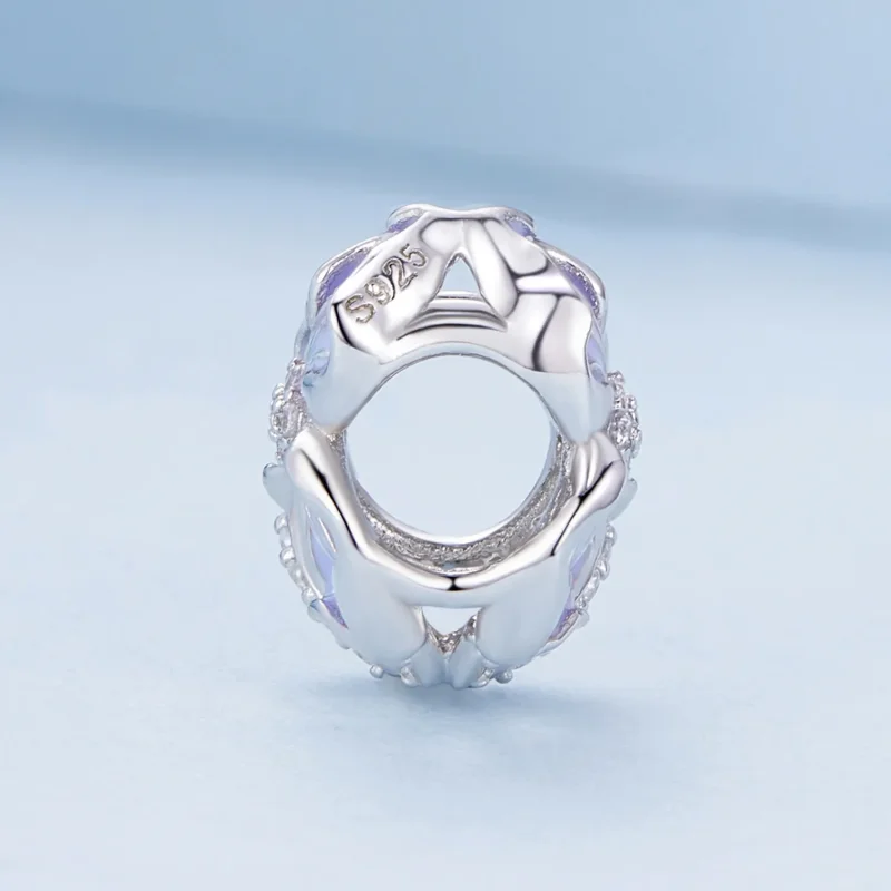 (zdjęcie do) Charm w stylu Pandora z fioletowym kwiatem - BSC890 - Wyświetl 3