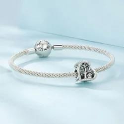 Charm w stylu Pandora z motywem drzewa genealogicznego - SCC2624