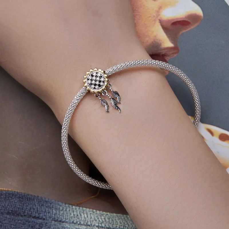 (zdjęcie do) Charm w stylu Pandora z motywem koszyczka marzeń w kształcie słonecznika - BSC82 - Wyświetl 5