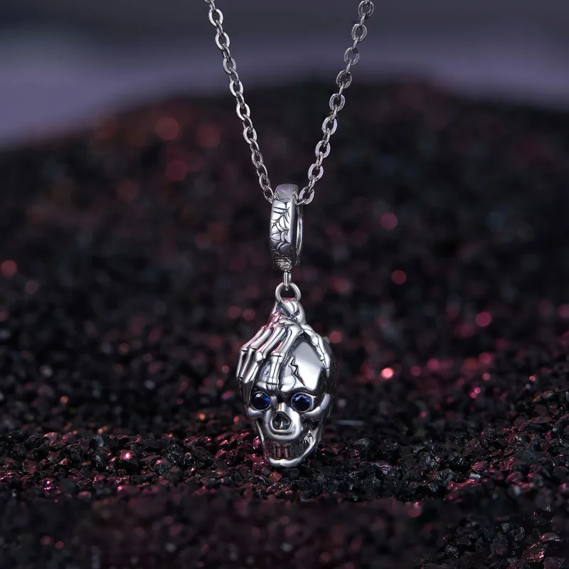 (zdjęcie do) Halloweenowa zawieszka z czaszką w stylu Pandora - SCC2606 - Wyświetl 2