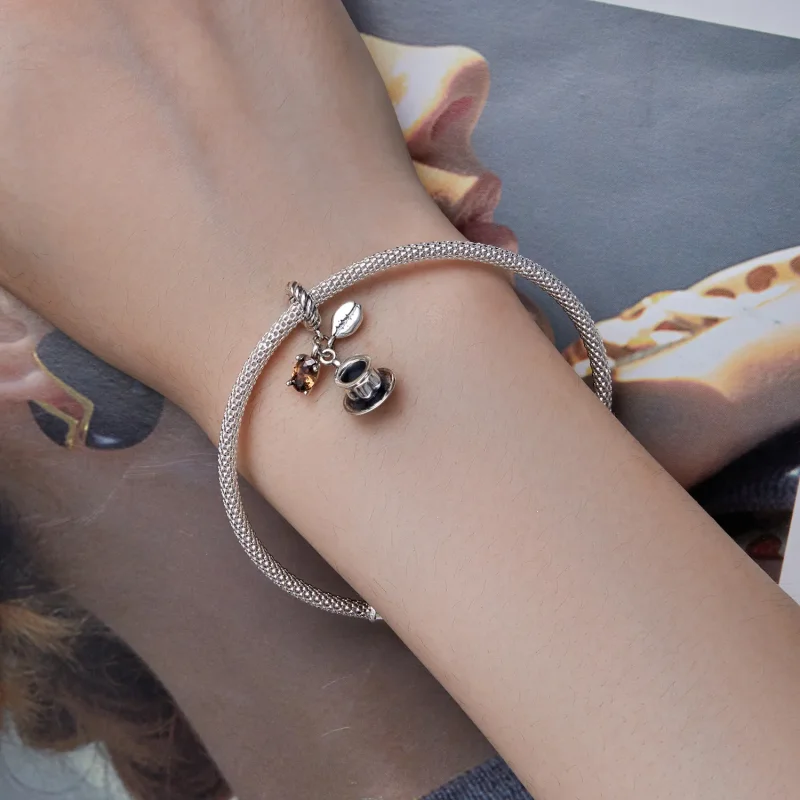 (zdjęcie do) Kawowa zawieszka Pandora Style – SCC2467 - Wyświetl 5