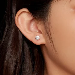 Pandora Styl 1 karatowe kolczyki z brylantem sztucznym Moissanite - MSE024-L