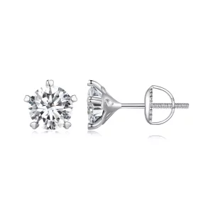 Pandora Styl 1 karatowe kolczyki z brylantem sztucznym Moissanite - MSE024-L
