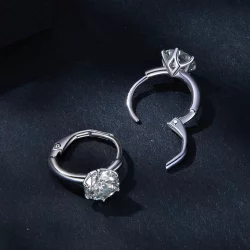 Pandora Styl 1Ct Kolczyki Wkładane z Moissanite (Jeden Certyfikat) - MSE037