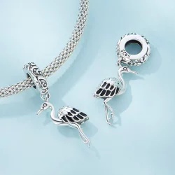 Pandora styl Biały Bocian Wisiorek - SCC2635