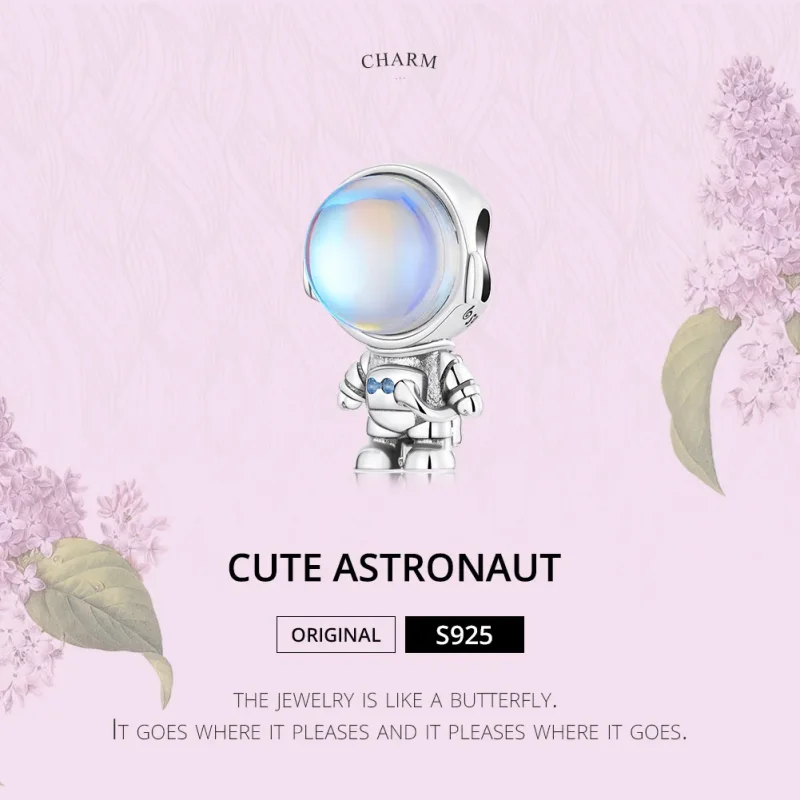 (zdjęcie do) Pandora Styl Ciepłoczuły Wisiorek Astronauta - BSC578 - Wyświetl 2
