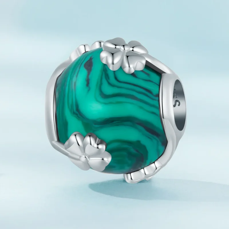 (zdjęcie do) Pandora Styl Czterolistna Koniczyna Malachit Charm - SCC2489 - Wyświetl 2