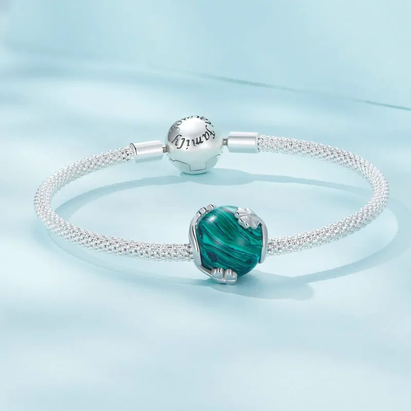 (zdjęcie do) Pandora Styl Czterolistna Koniczyna Malachit Charm - SCC2489 - Wyświetl 5