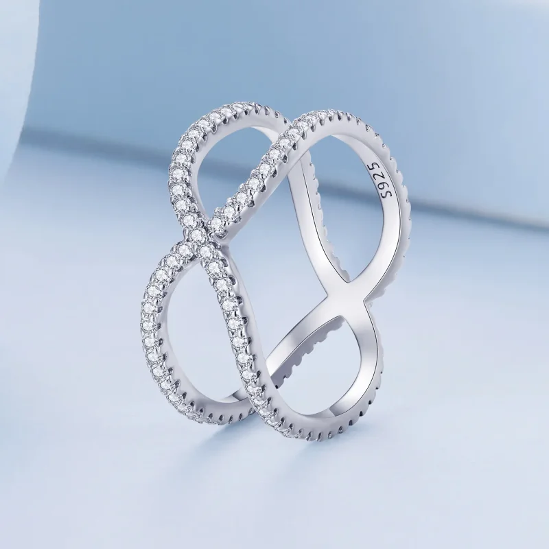 (zdjęcie do) Pandora Styl Dwuwarstwowy Pierścionek - BSR386 - Wyświetl 2