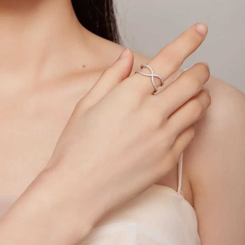 (zdjęcie do) Pandora Styl Dwuwarstwowy Pierścionek - BSR386 - Wyświetl 4