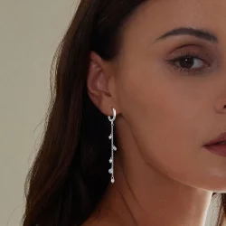 Pandora Styl Inteligentne Kolczyki z Kwieciastym Frędzlem - BSE898