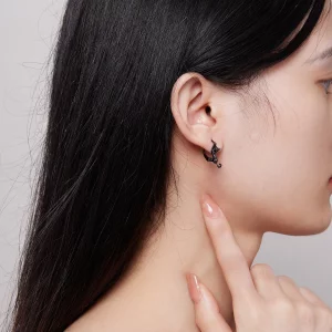 Pandora styl Kolczyki w kształcie kociego ucha - SCE1488-LD