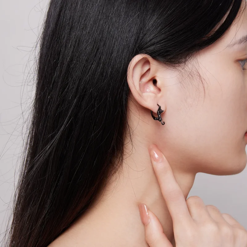 (zdjęcie do) Pandora styl Kolczyki w kształcie kociego ucha - SCE1488-LD - Wyświetl 5