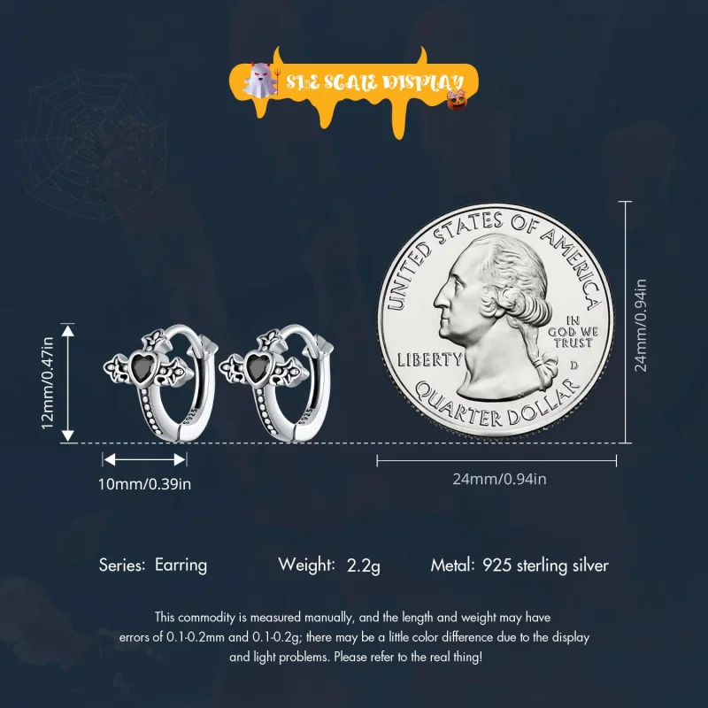 (zdjęcie do) Pandora styl Kolczyki w kształcie krzyża - SCE1642 - Wyświetl 6