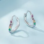 Pandora Styl kolczyki w kształcie tęczowego serca na obręczy - SCE1626-CF