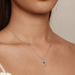 Pandora Styl Kolia z Wisiorkiem w Kształcie Księżyca i Gwiazdy - BSN347