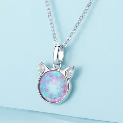 Pandora Styl Kot Opal Naszyjnik - SCN496