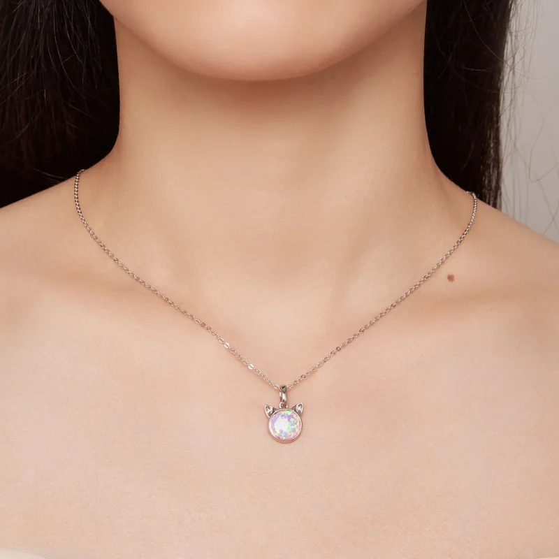 (zdjęcie do) Pandora Styl Kot Opal Naszyjnik - SCN496 - Wyświetl 6