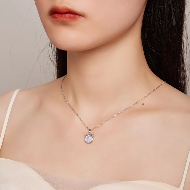 (zdjęcie do) Pandora Styl Kot Opal Naszyjnik - SCN496 - Wyświetl 7
