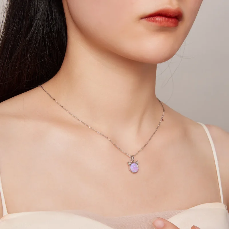 (zdjęcie do) Pandora Styl Kot Opal Naszyjnik - SCN496 - Wyświetl 8