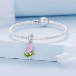 Pandora Styl Kryształowa Wisiorka Róża - BSC824