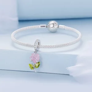 Pandora Styl Kryształowa Wisiorka Róża - BSC824