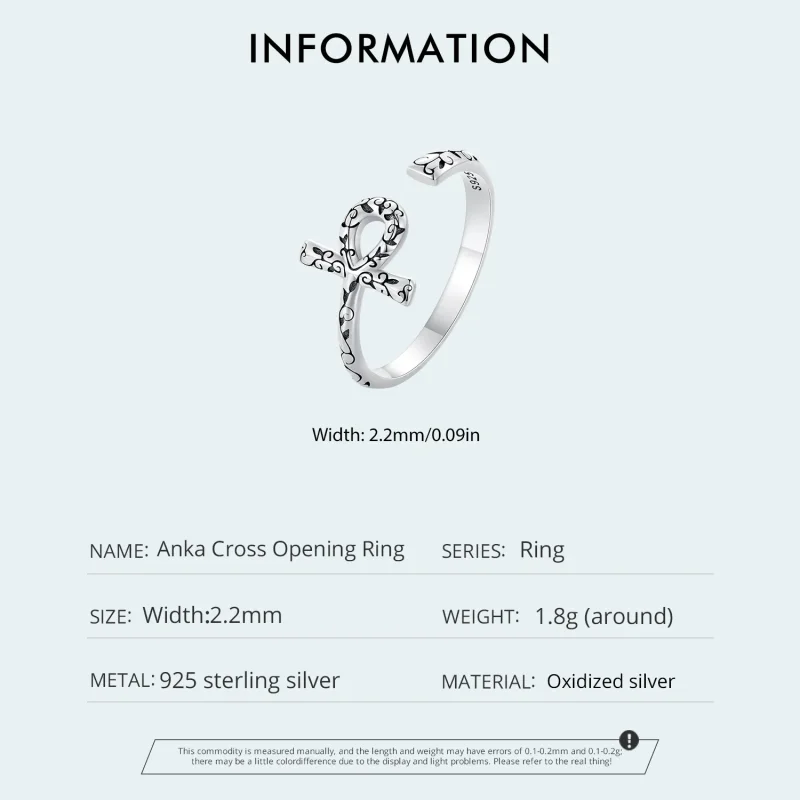 (zdjęcie do) Pandora Styl Krzyż Ankh Otwarte Pierścień - SCR972-E - Wyświetl 4