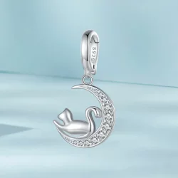 Pandora Styl Księżyc i Kot Wisior - SCC2571