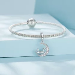 Pandora Styl Księżyc i Kot Wisior - SCC2571
