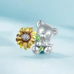 Pandora Styl Kwiat Słonecznika i Charm Miś - SCC2560