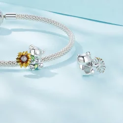 Pandora Styl Kwiat Słonecznika i Charm Miś - SCC2560