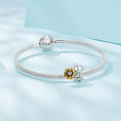 Pandora Styl Kwiat Słonecznika i Charm Miś - SCC2560
