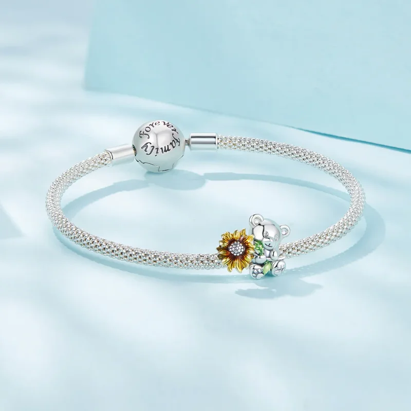 (zdjęcie do) Pandora Styl Kwiat Słonecznika i Charm Miś - SCC2560 - Wyświetl 5