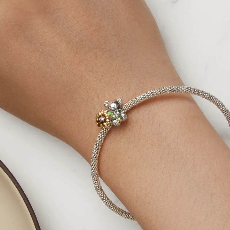 (zdjęcie do) Pandora Styl Kwiat Słonecznika i Charm Miś - SCC2560 - Wyświetl 7