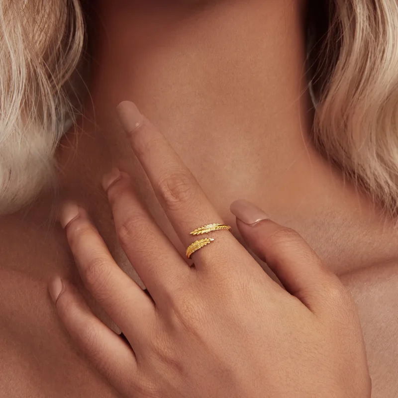 (zdjęcie do) Pandora Styl Liście Otwarty Pierścień - BSR485-E - Wyświetl 4