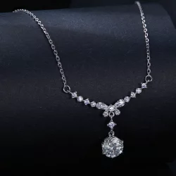 Pandora Styl Naszyjnik z Moissanite (Jeden Certyfikat) - MSN020