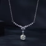Pandora Styl Naszyjnik z Moissanite (Jeden Certyfikat) - MSN020