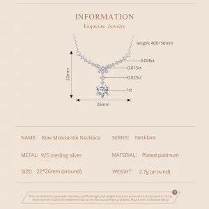 Pandora Styl Naszyjnik z Moissanite (Jeden Certyfikat) - MSN020