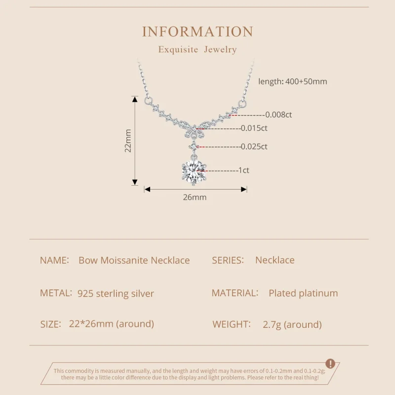 (zdjęcie do) Pandora Styl Naszyjnik z Moissanite (Jeden Certyfikat) - MSN020 - Wyświetl 4