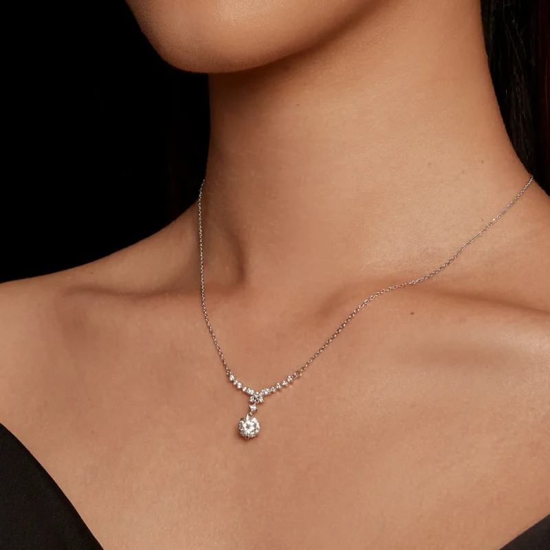 (zdjęcie do) Pandora Styl Naszyjnik z Moissanite (Jeden Certyfikat) - MSN020 - Wyświetl 5