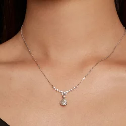 Pandora Styl Naszyjnik z Moissanite (Jeden Certyfikat) - MSN020