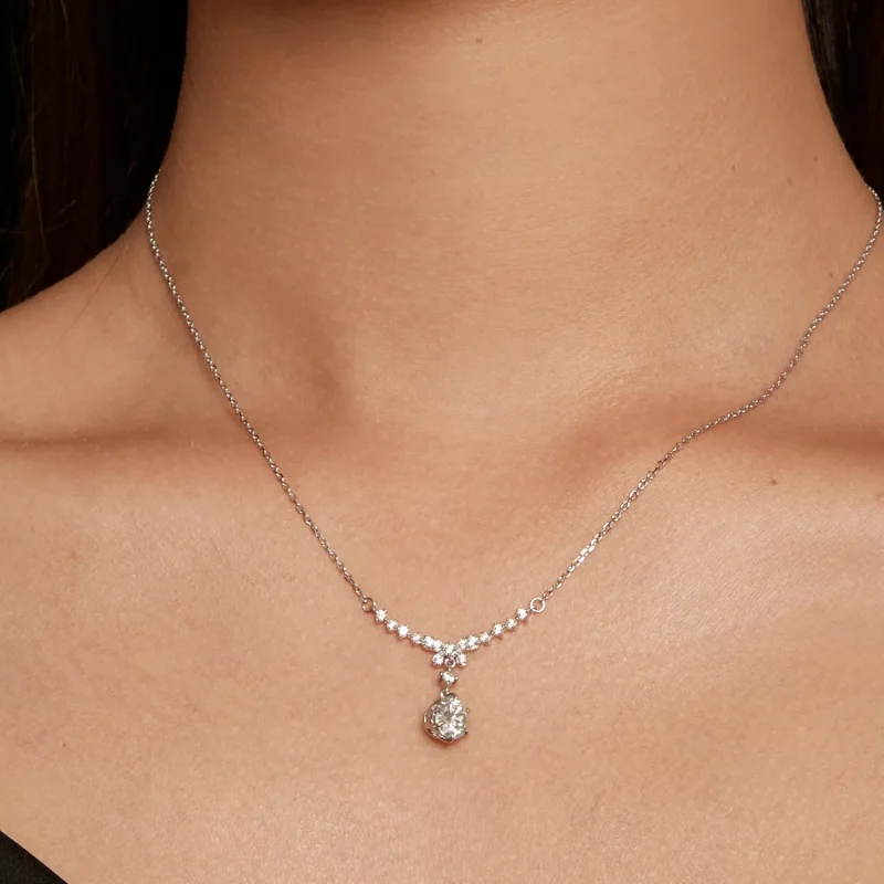 (zdjęcie do) Pandora Styl Naszyjnik z Moissanite (Jeden Certyfikat) - MSN020 - Wyświetl 6