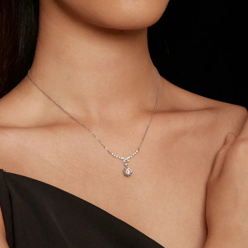 (zdjęcie do) Pandora Styl Naszyjnik z Moissanite (Jeden Certyfikat) - MSN020 - Wyświetl 7
