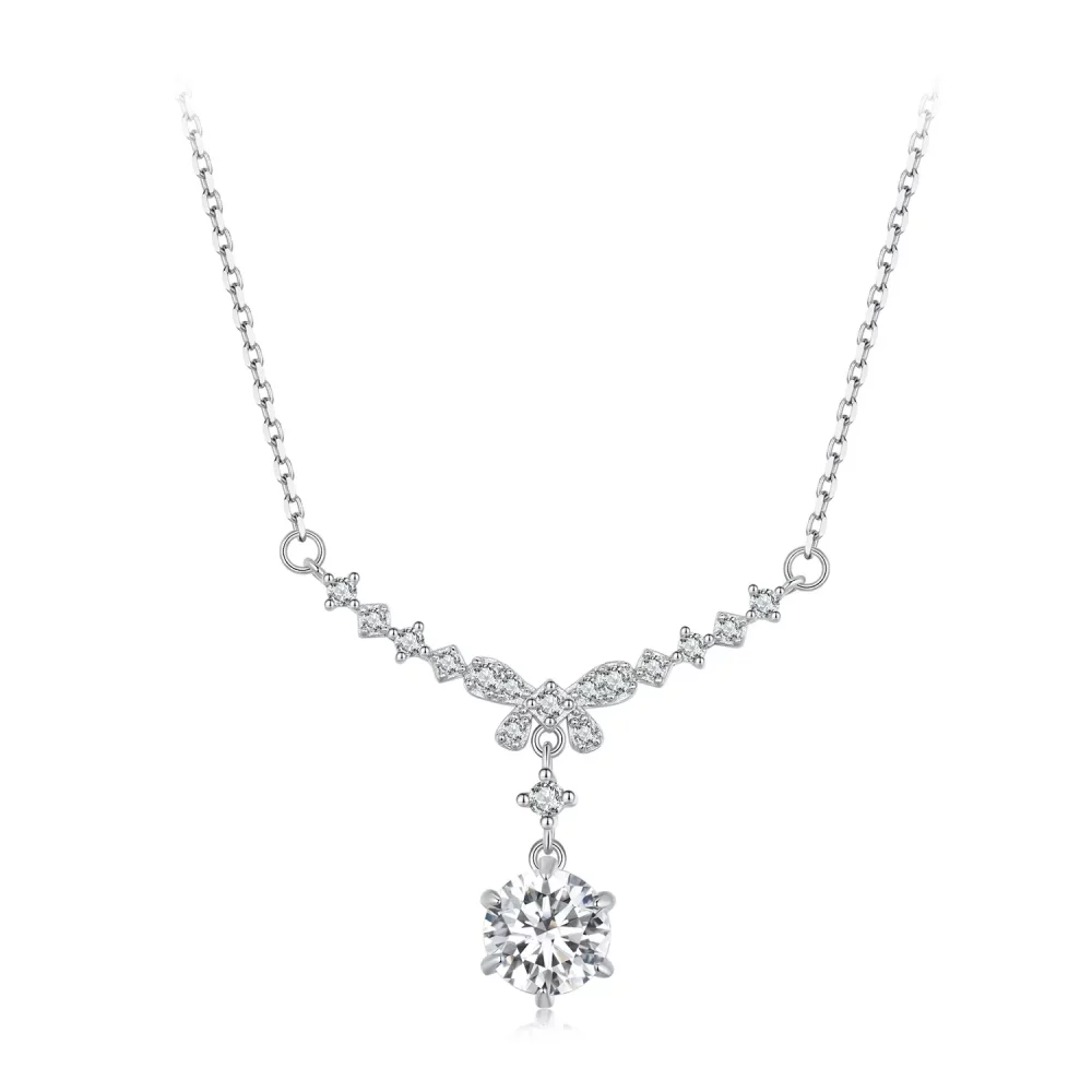 Pandora Styl Naszyjnik z Moissanite (Jeden Certyfikat) - MSN020