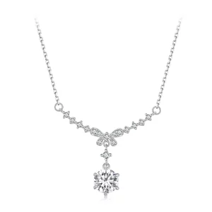 Pandora Styl Naszyjnik z Moissanite (Jeden Certyfikat) - MSN020