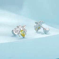 Pandora Styl Pszczoła Dwustronne Kolczyki Sztyfty - SCE1580