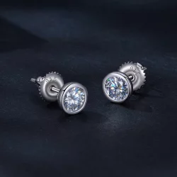Pandora Styl Ramkowane Kolczyki ze szlifowanym Moissanite - MSE026