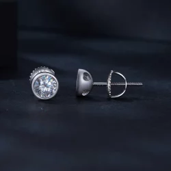 Pandora Styl Ramkowane Kolczyki ze szlifowanym Moissanite - MSE026