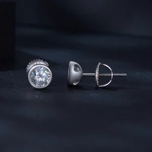 Pandora Styl Ramkowane Kolczyki ze szlifowanym Moissanite - MSE026